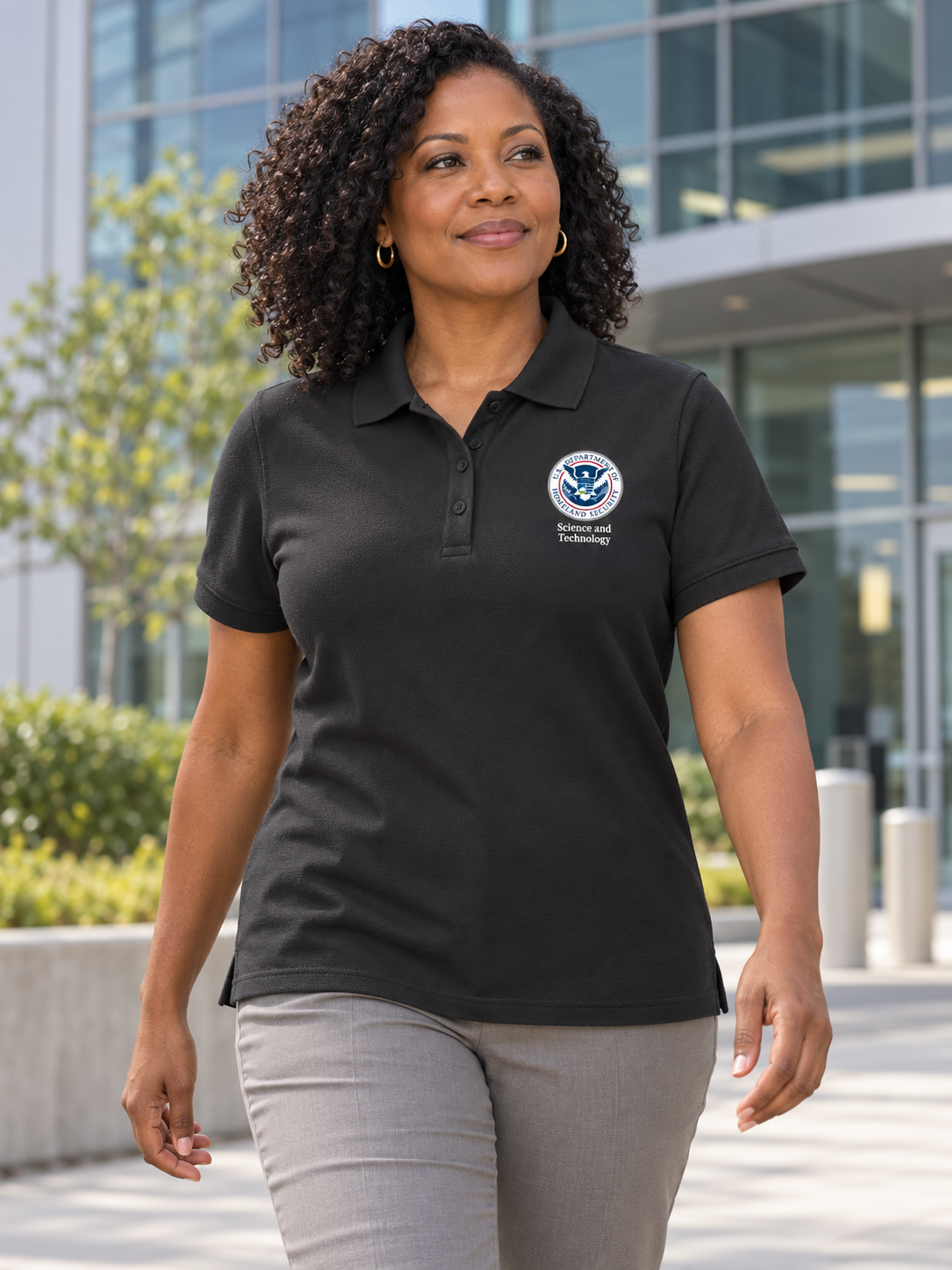 S&T Polo Shirt - Women's Short Sleeve — Black lifestyle view