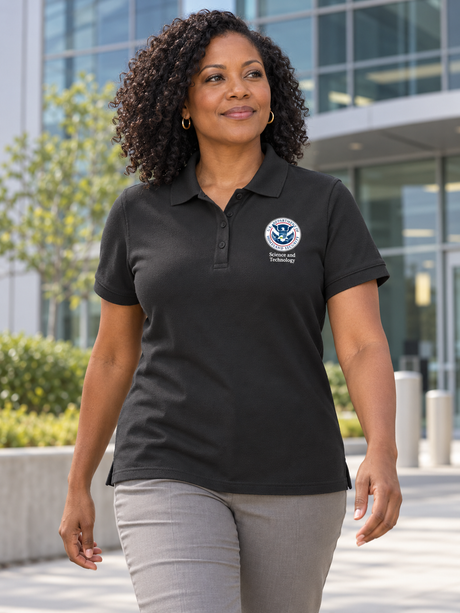 S&T Polo Shirt - Women's Short Sleeve — Black lifestyle view