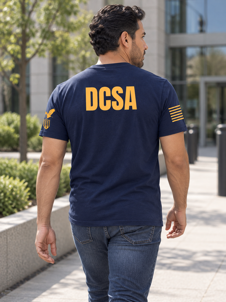 DCSA Agency Identifier T Shirt - Short Sleeve — Navy Blue lifestyle view