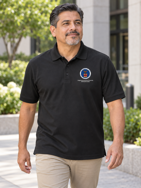 EBSA Polo Shirt - Men's Short Sleeve — Black lifestyle view