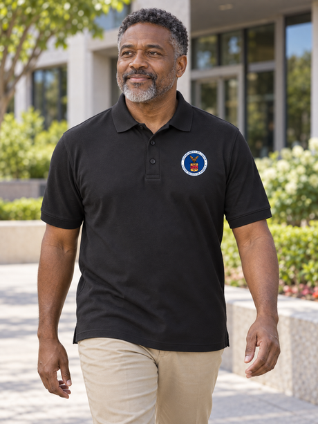 Department of Labor Polo Shirt - Men's Short Sleeve — Black lifestyle view
