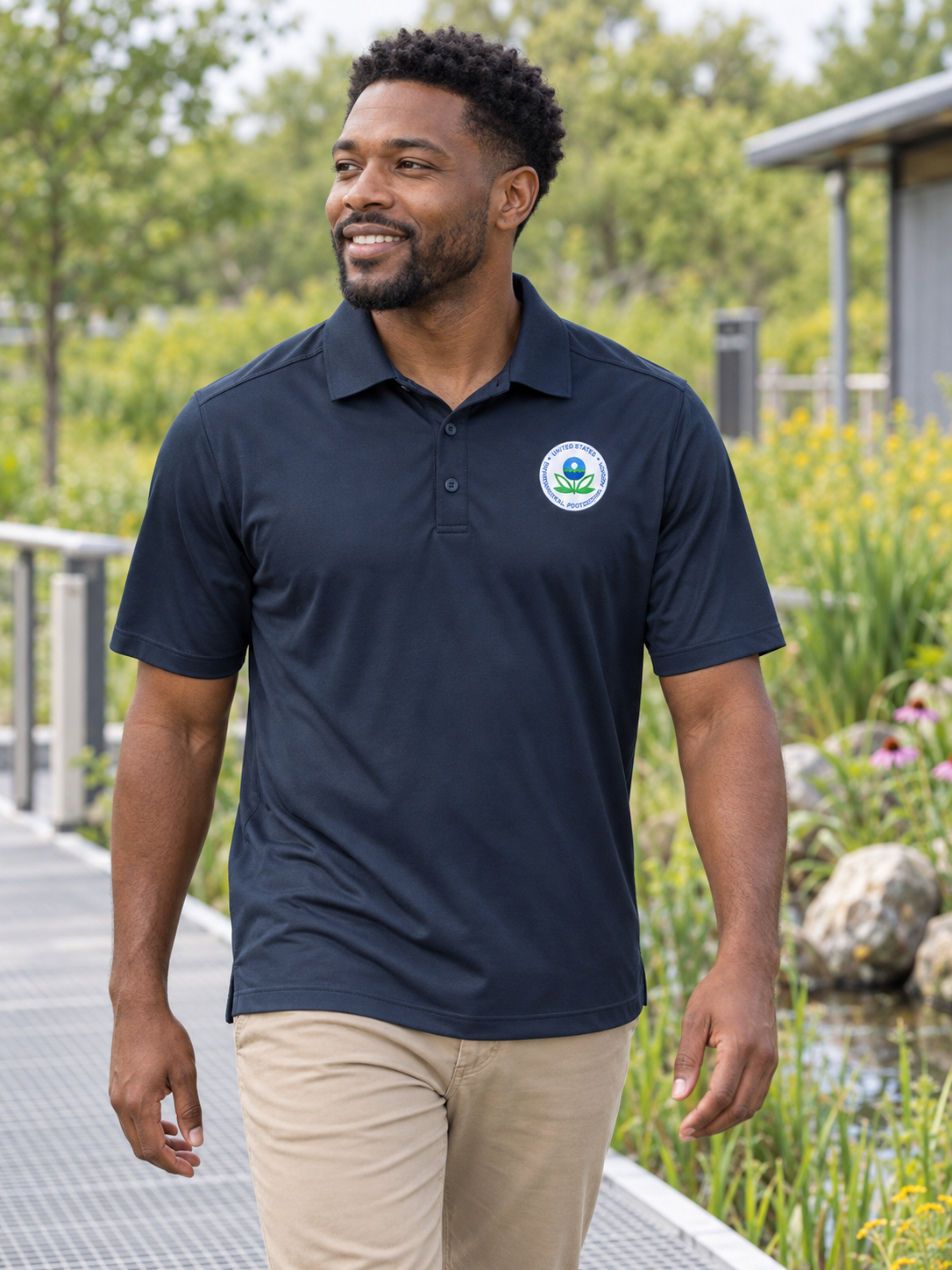 EPA Environmental Protection Agency - Dri Fit Men's Short Sleeve — Navy Blue lifestyle view