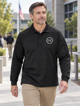 TACTICAL Polo- Men's Long Sleeve — Black lifestyle view