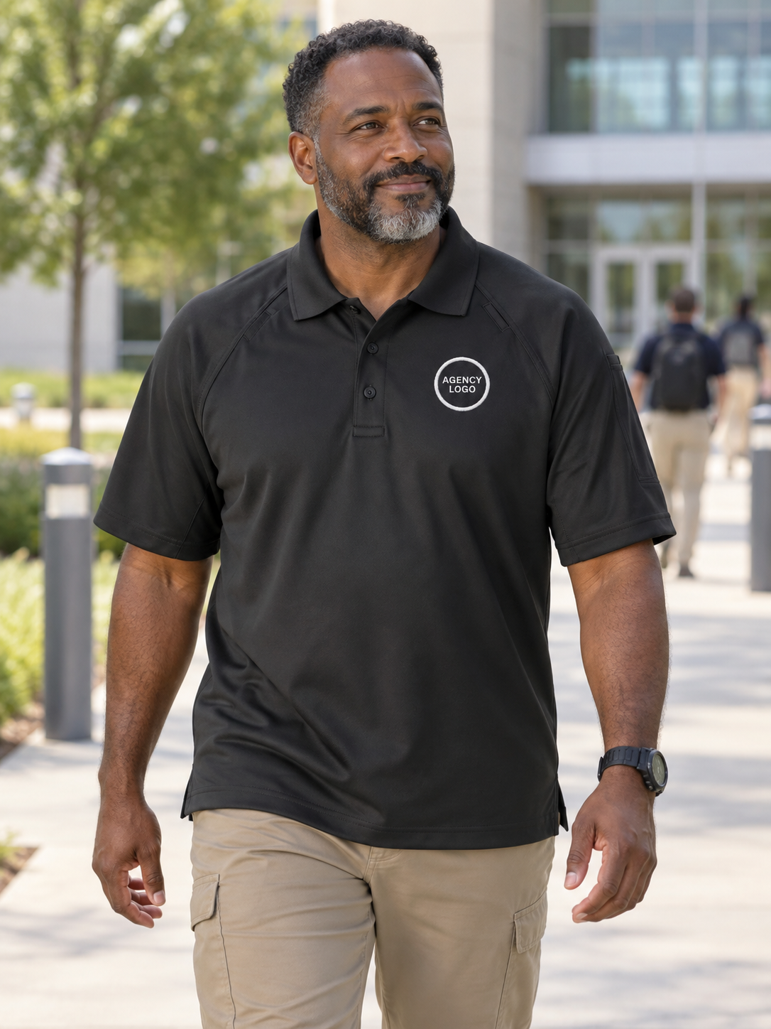 TACTICAL Polo- Men's Short Sleeve — Black lifestyle view