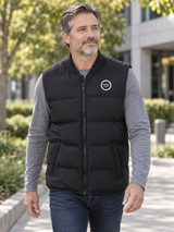 Agency Puffer Vest — Black lifestyle view