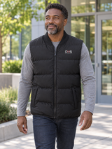 OHS Logo - Agency Puffer Vest — Black lifestyle view