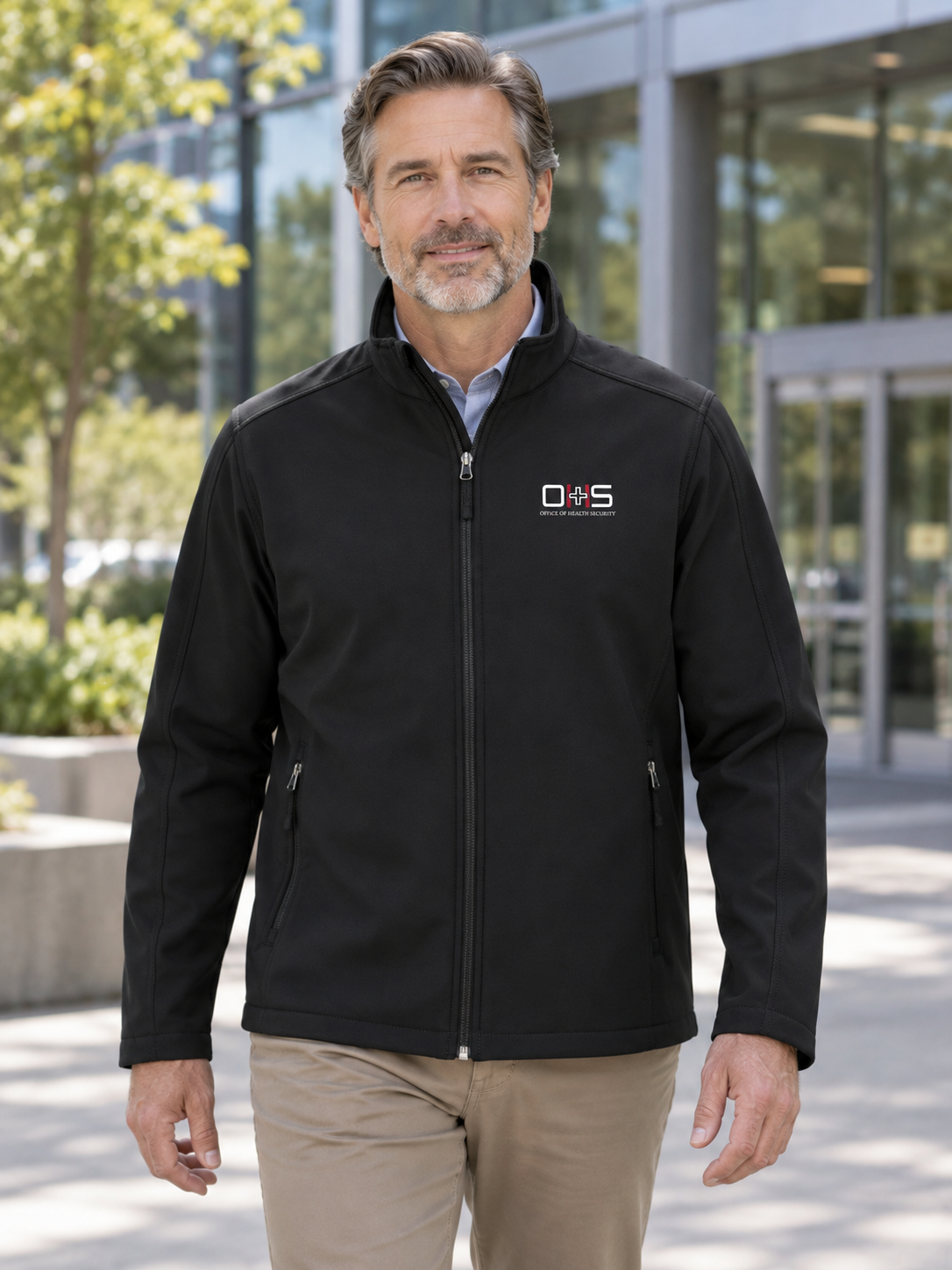 OHS Logo - Men's Soft Shell — Black lifestyle view