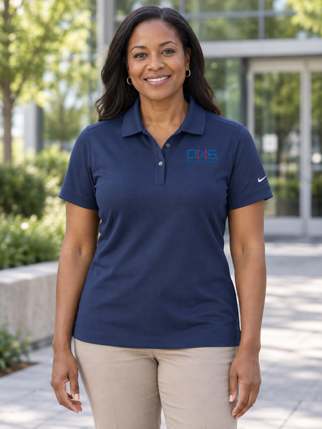 OHS Logo - Nike Ladies Dri-FIT Classic Polo — Navy Blue lifestyle view