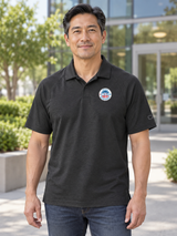 OHS Seal -Motion Polo — Black lifestyle view