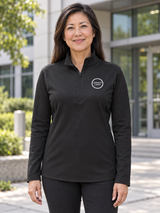 LIGHTWEIGHT 1/4 Zip Women's Dri Fit — Black lifestyle view