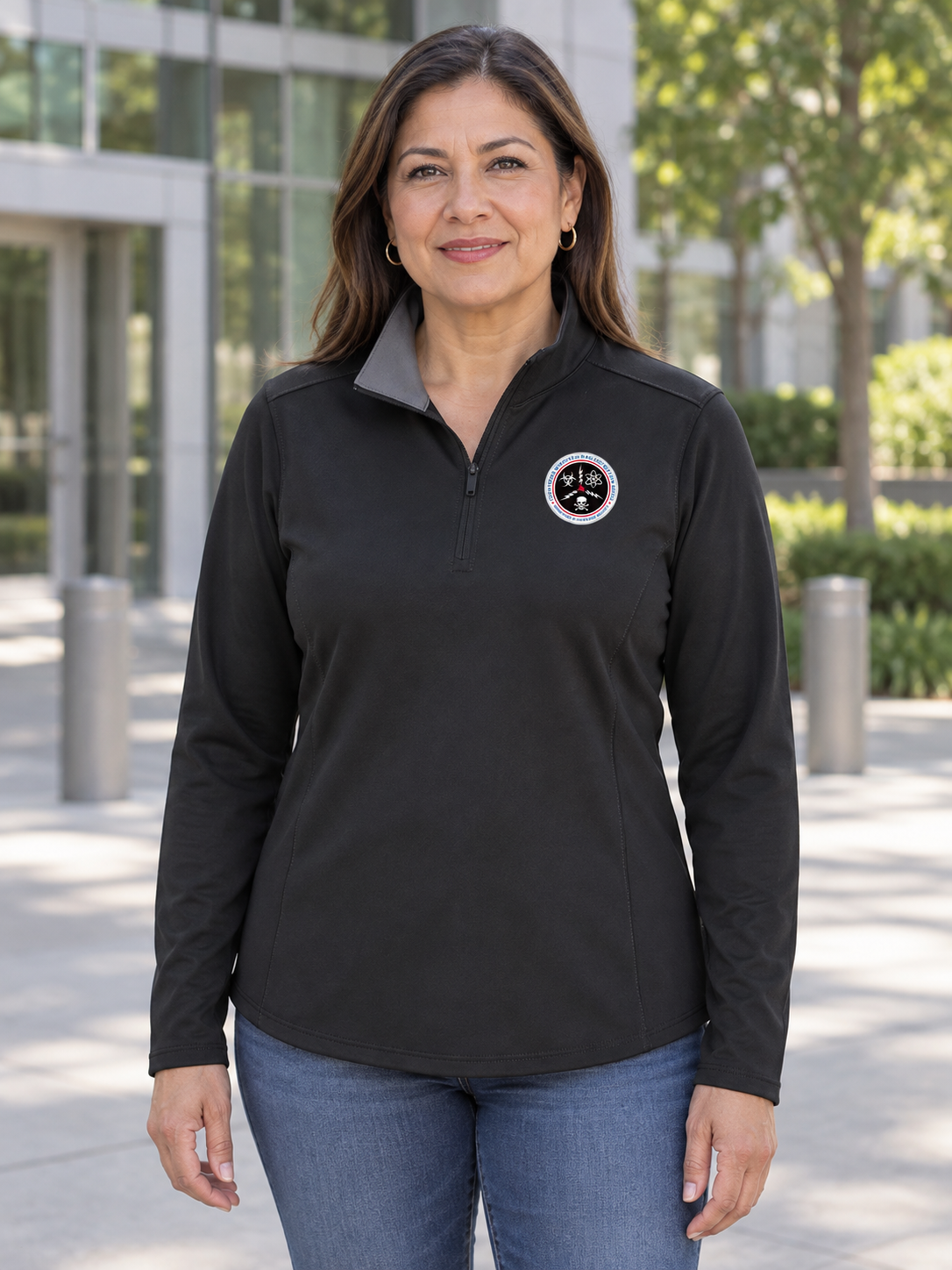CWMD 1/4 Zip Women's Dri Fit — Black lifestyle view