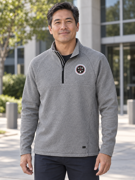 CWMD Transition Quarter Zip — Slate Gray lifestyle view