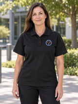 CWMD Women's Tactical Short Sleeve Polo — Black lifestyle view