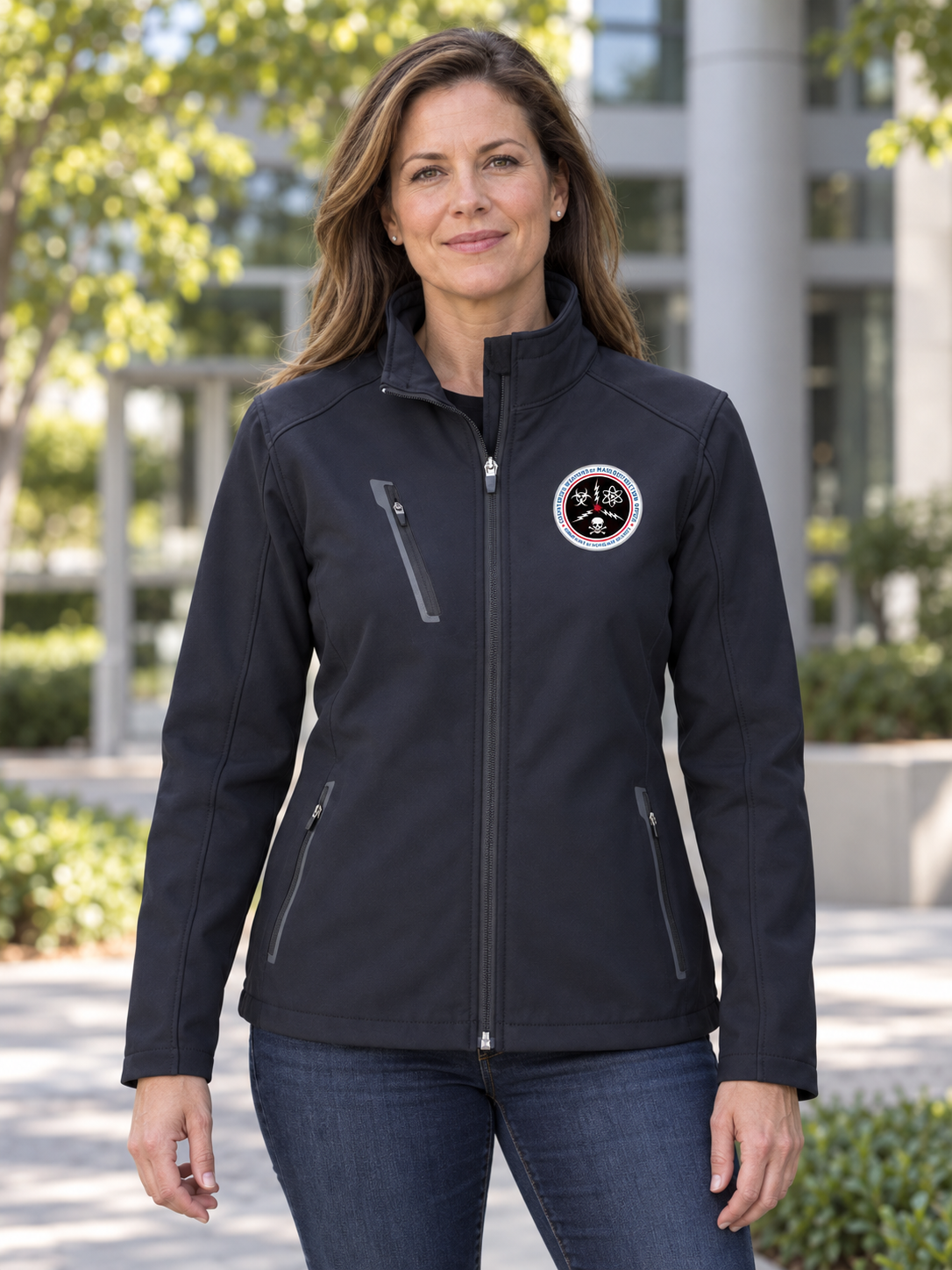 CWMD Tactical Women's Soft Shell — Navy Blue lifestyle view