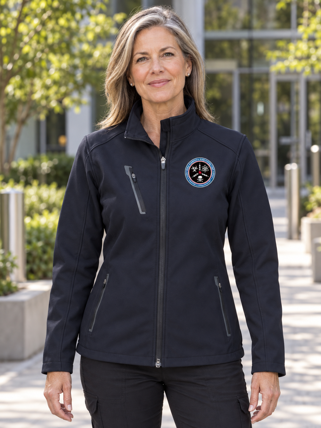 CWMD Tactical Women's Soft Shell — Navy Blue lifestyle view