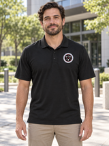 CWMD Mercer+Mettle™ Stretch Jersey Polo — Black lifestyle view