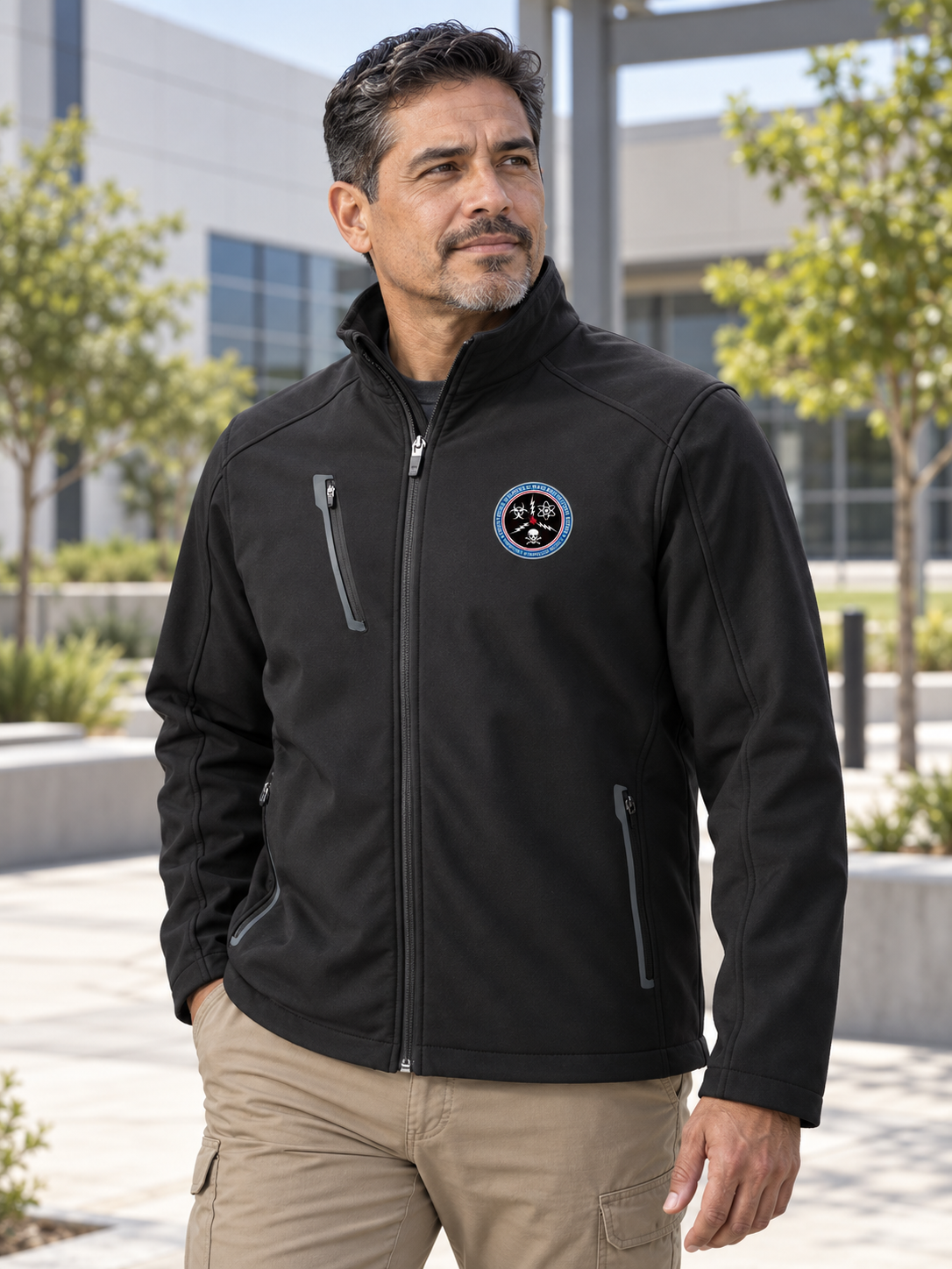 CWMD Men's Tactical Soft Shell — Black lifestyle view