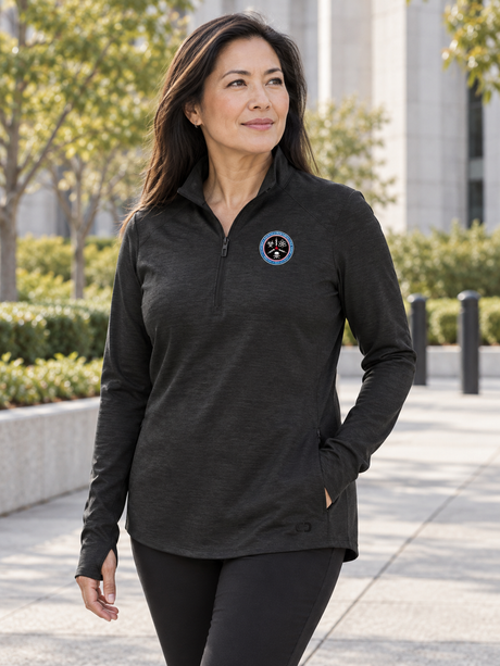 CWMD Ladies Motion 1/4-Zip — Black lifestyle view