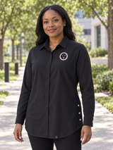 CWMD Women's Commuter Woven Tunic — Black lifestyle view