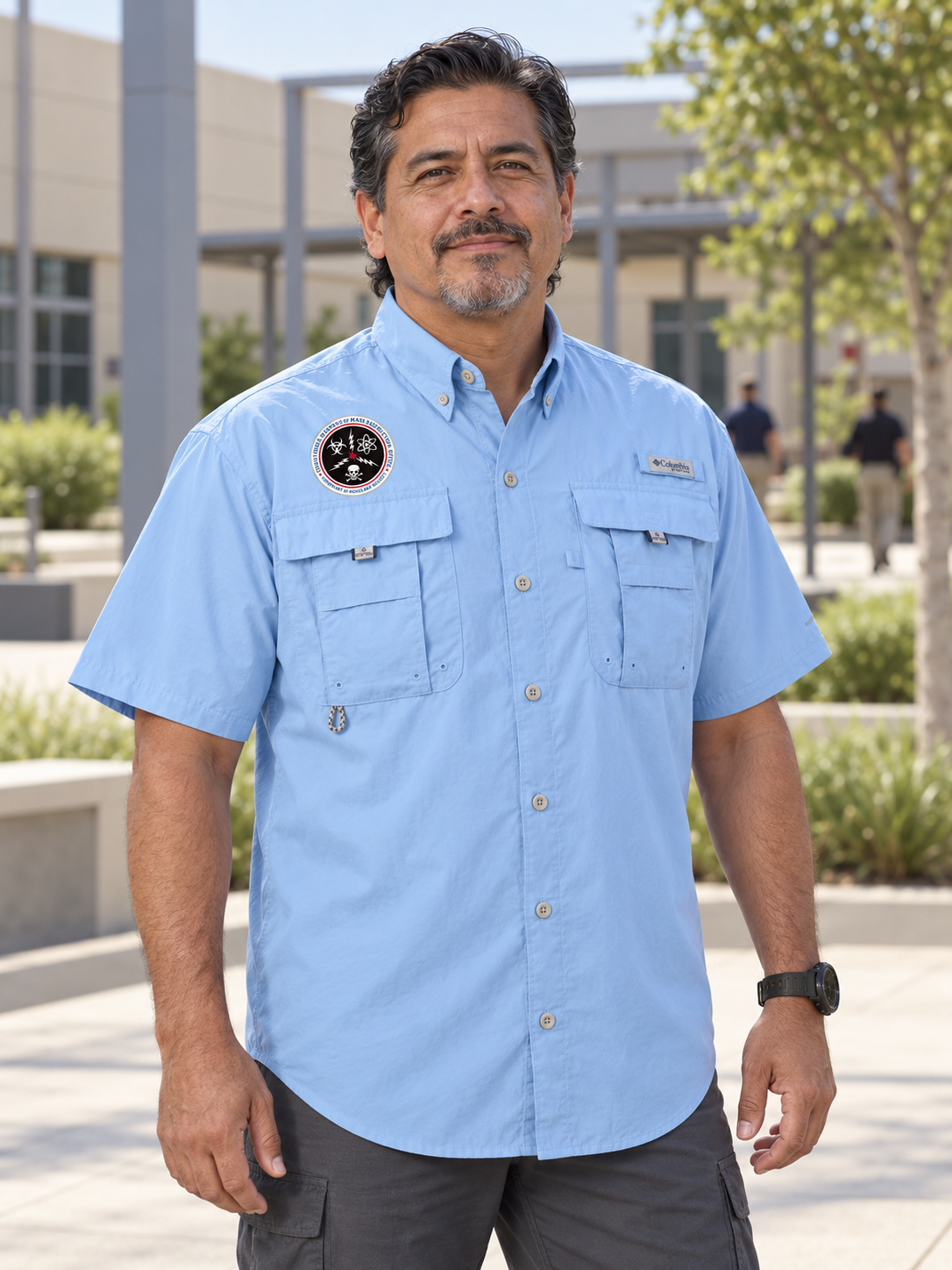 CWMD Columbia Men's Bahama™ II Short-Sleeve Shirt — Light Blue lifestyle view