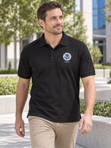 FLETC Men's Polo — Black lifestyle view