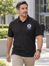 HSI Men's Polo — Black lifestyle view
