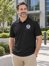 OHS Men's Polo — Black lifestyle view