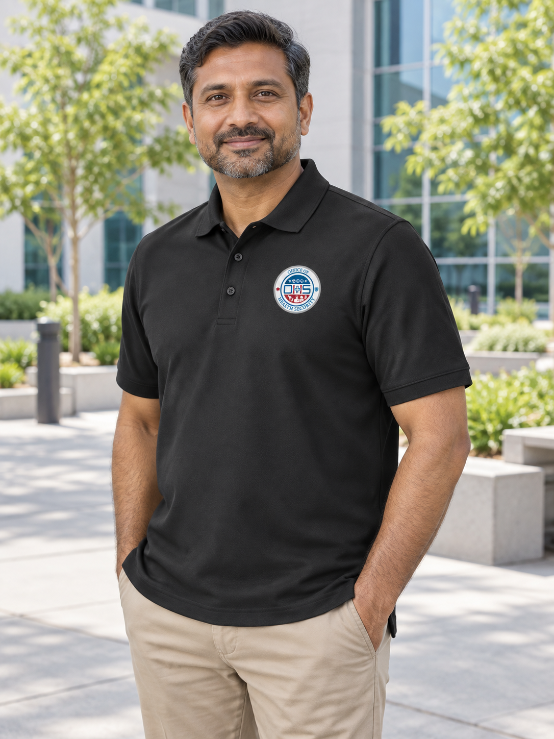 OHS Men's Polo — Black lifestyle view