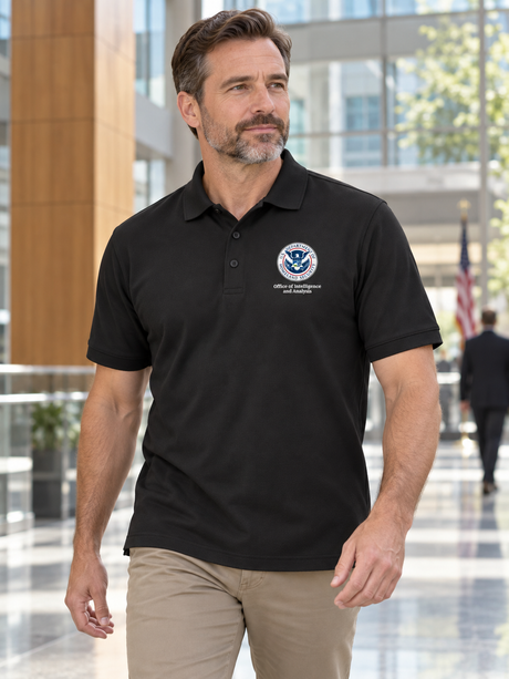 I&A Men's Polo — Black lifestyle view