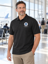 TSA Men's Polo — Black lifestyle view