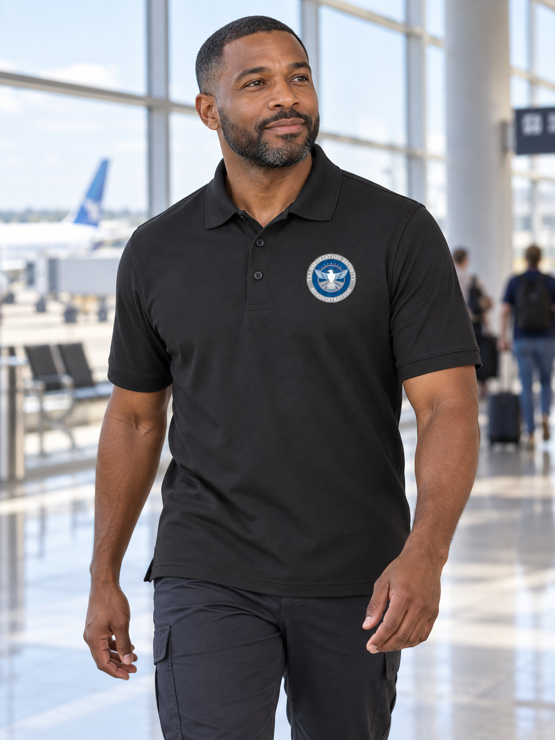 TSA Men's Polo — Black lifestyle view