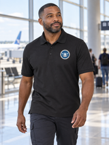 TSA Men's Polo — Black lifestyle view