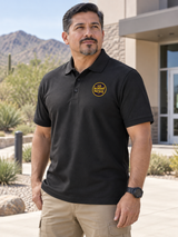 USBP Men's Polo — Black lifestyle view