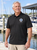 USCGA Men's Polo — Black lifestyle view