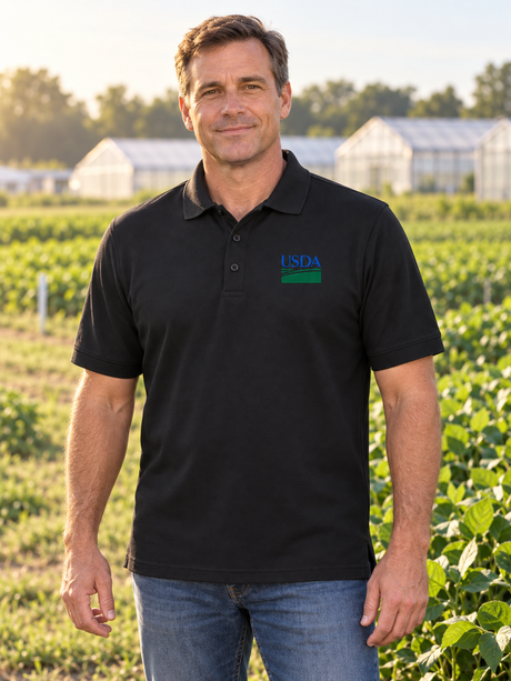 USDA Men's Polo — Black lifestyle view