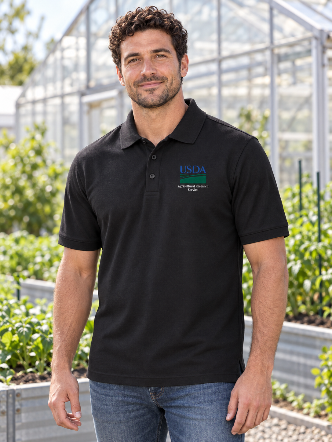 ARS Men's Polo — Black lifestyle view