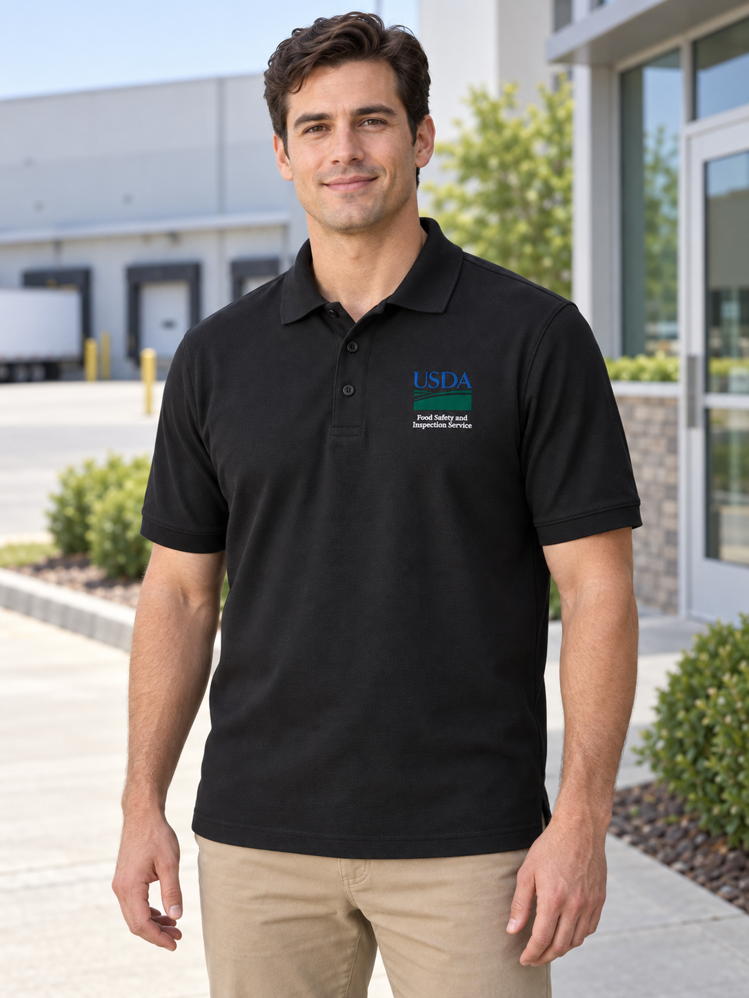 FSIS Men's Polo — Black lifestyle view