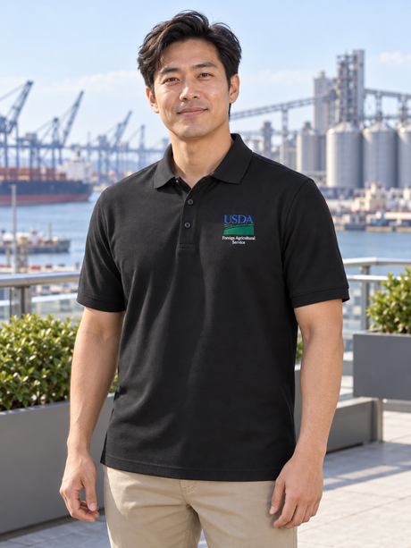 FAS Men's Polo — Black lifestyle view