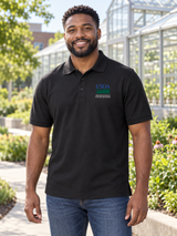 NIFA Men's Polo — Black lifestyle view