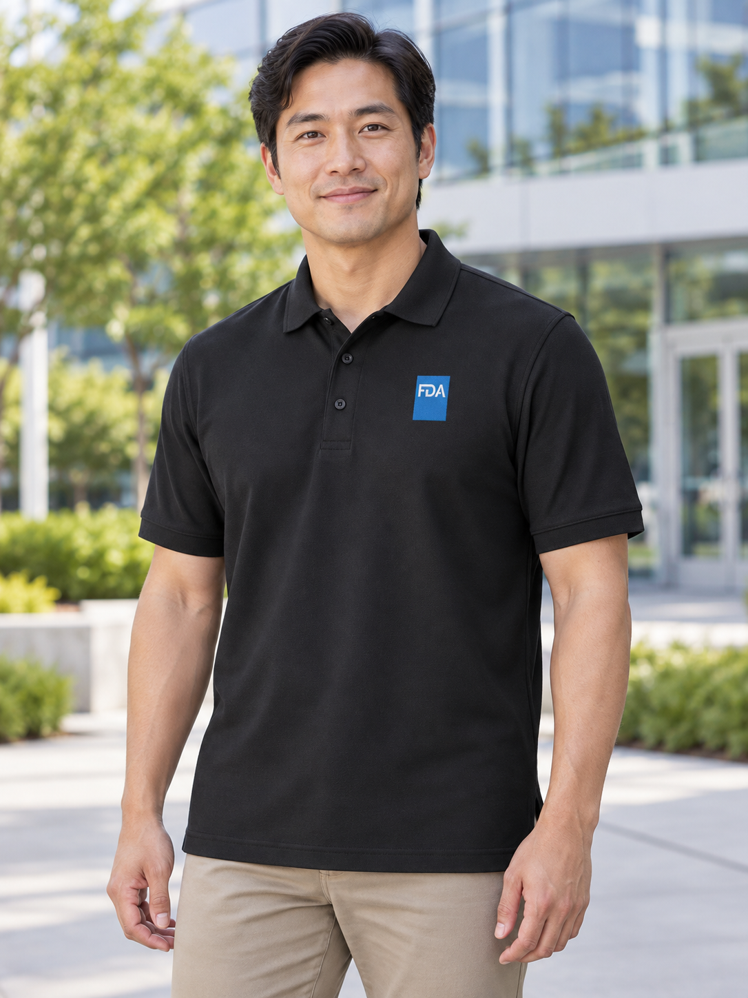FDA Men's Polo — Black lifestyle view