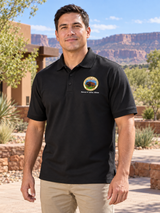 BIA Men's Polo — Black lifestyle view