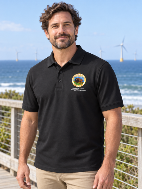 BOEM Men's Polo — Black lifestyle view