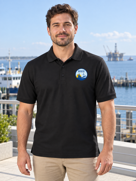 BSEE Men's Polo — Black lifestyle view