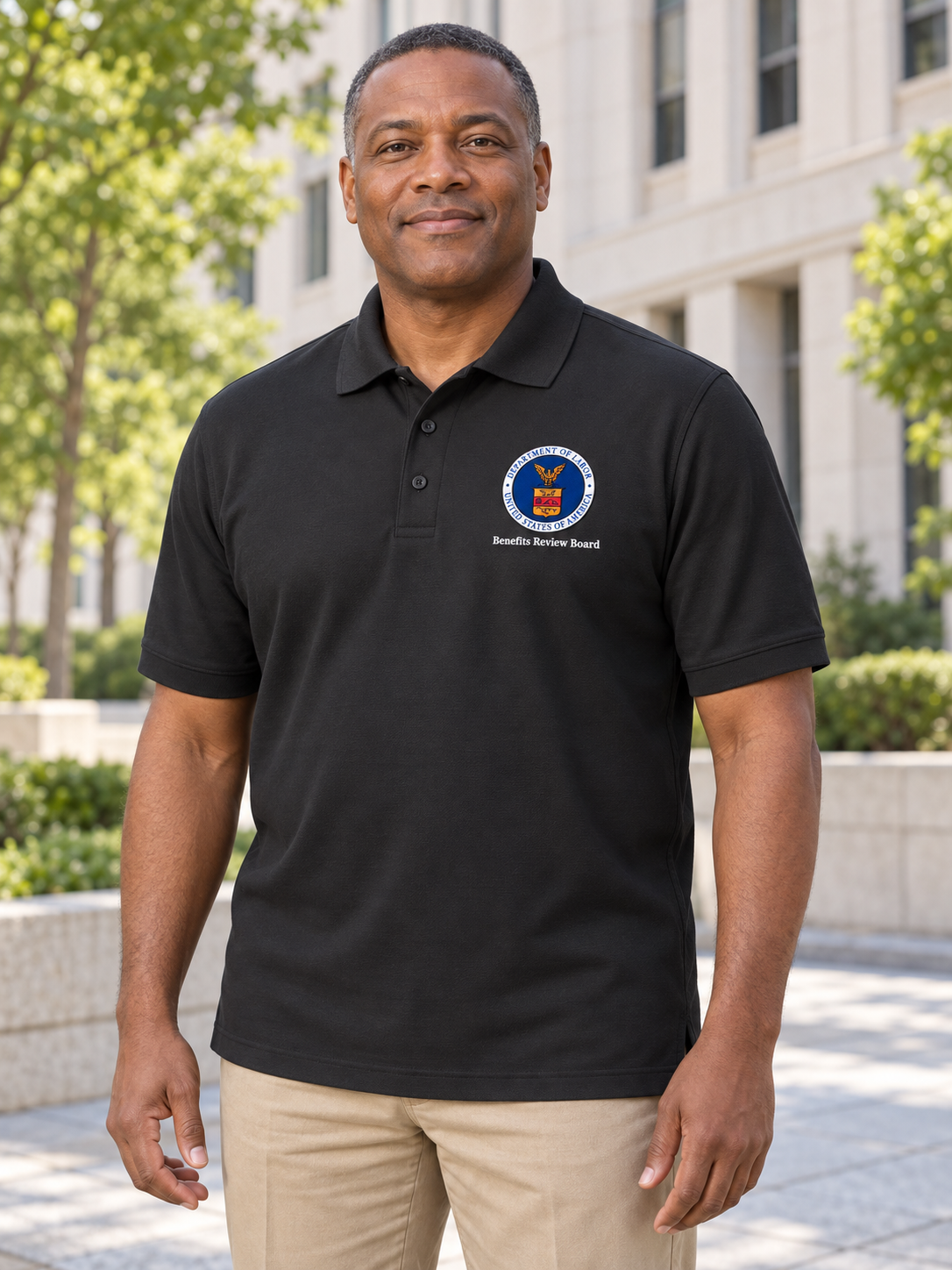 BRB Men's Polo — Black lifestyle view