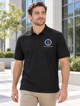 BLS Men's Polo — Black lifestyle view