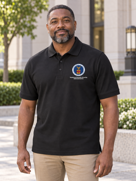 EBSA Men's Polo — Black lifestyle view