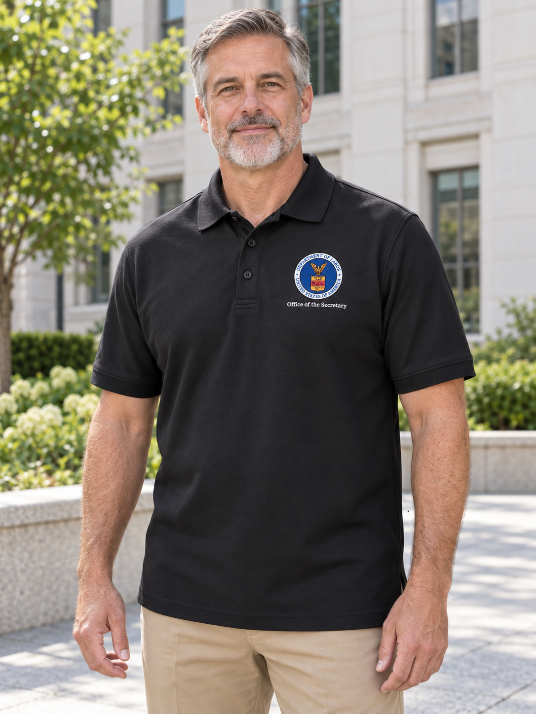 OSEC Men's Polo — Black lifestyle view