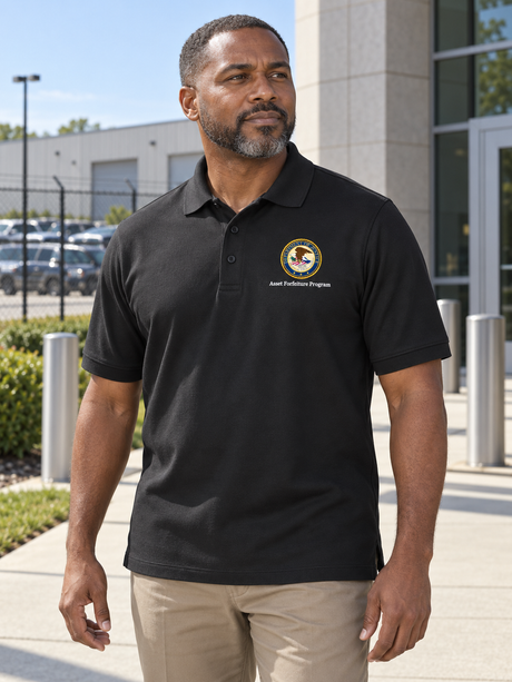 AFP Men's Polo — Black lifestyle view