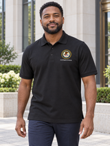 CRD Men's Polo — Black lifestyle view