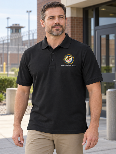 BOP Men's Polo — Black lifestyle view